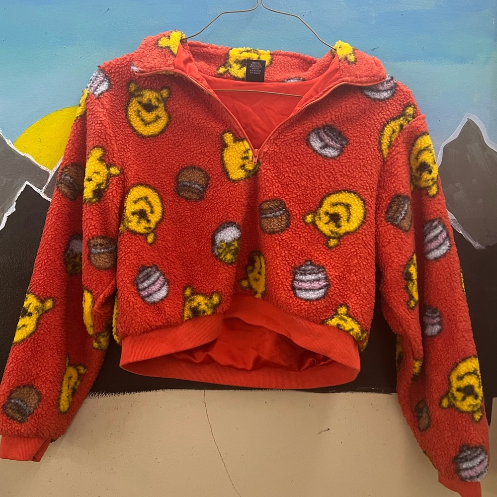 Winnie the Pooh Quarter-zip Crop Sweatshirt